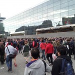 Outside the convention the lines wrapped multiple city blocks